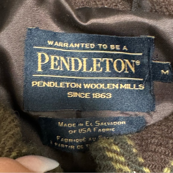 VINTAGE Pendleton Wool Plaid Car Coat lined & cord Collar M - Picture 4 of 7
